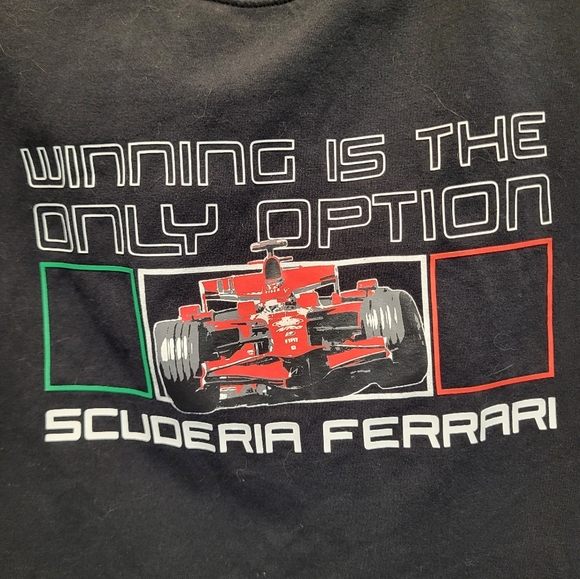 Official Ferrari 'Winning is the Only Option' Black Graphic T-Shirt - Size M - Picture 3 of 8